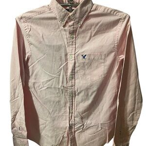 American Eagle Outfitters Light Pink Striped Button Down Shirt